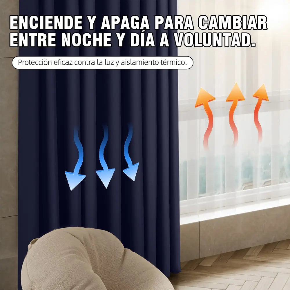Cortina Blackout Para Ventana (Medida total de ambas cortinas 214 x 160 cm)