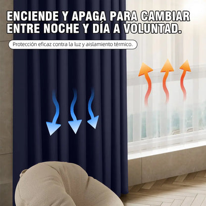 Cortina Blackout Para Ventana (Medida total de ambas cortinas 214 x 160 cm)