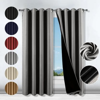 Cortina Blackout Para Ventana (Medida total de ambas cortinas 214 x 160 cm)