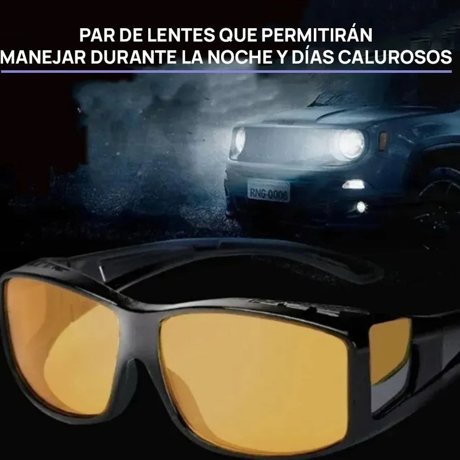 2 Lentes (Lentes Gafas Sol Polarizados + Lentes Vision Nocturna Manejar