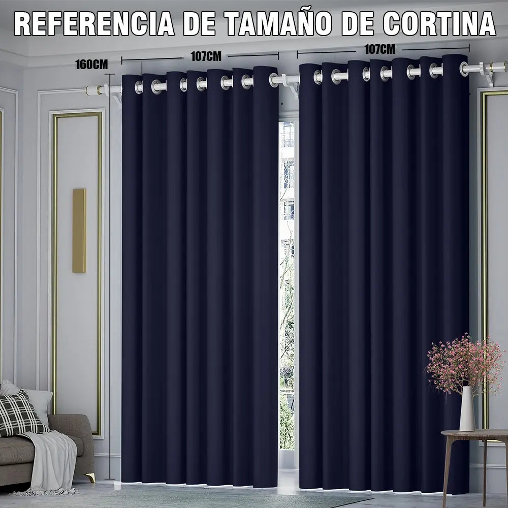 Cortina Blackout Para Ventana (Medida total de ambas cortinas 214 x 160 cm)