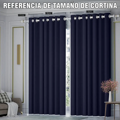 Cortina Blackout Para Ventana (Medida total de ambas cortinas 214 x 160 cm)