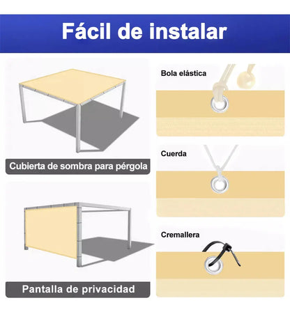 Malla sombra de 4x6 Metros (90 % De bloqueo de luz)
