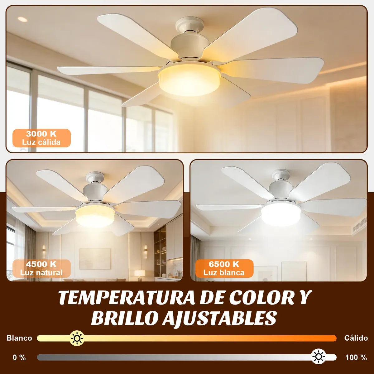 Ventilador de techo con lampara y control Remoto