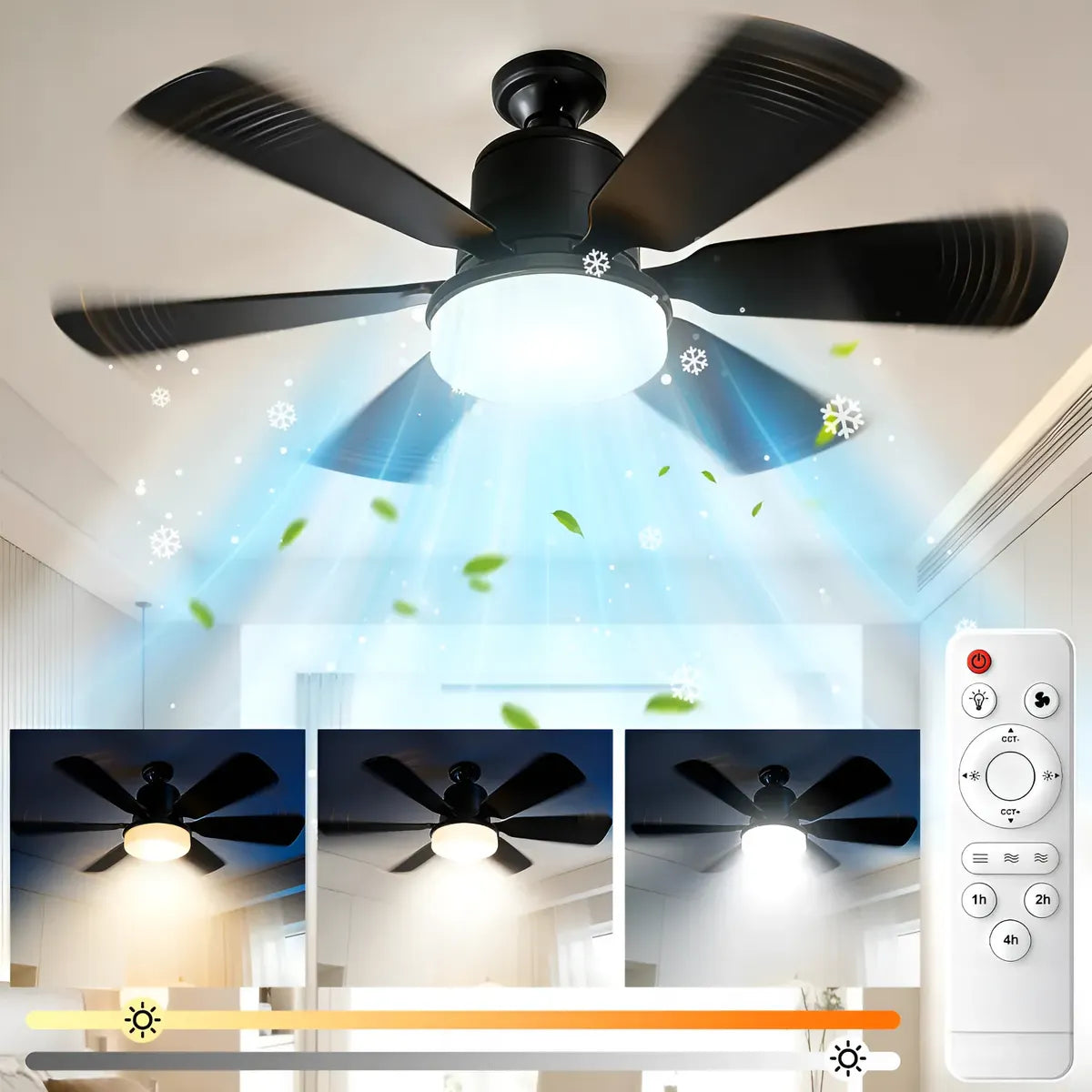 Ventilador de techo con lampara y control Remoto