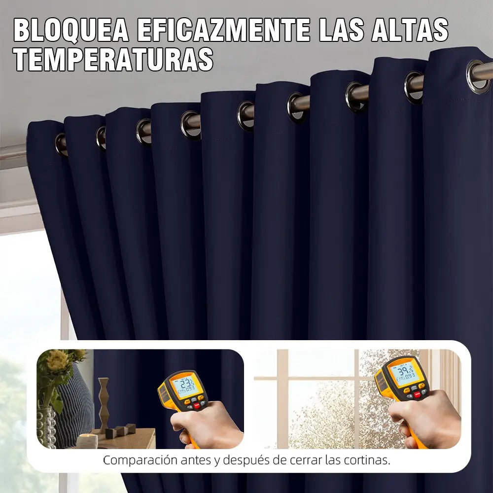 Cortina Blackout Para Ventana (Medida total de ambas cortinas 214 x 160 cm)