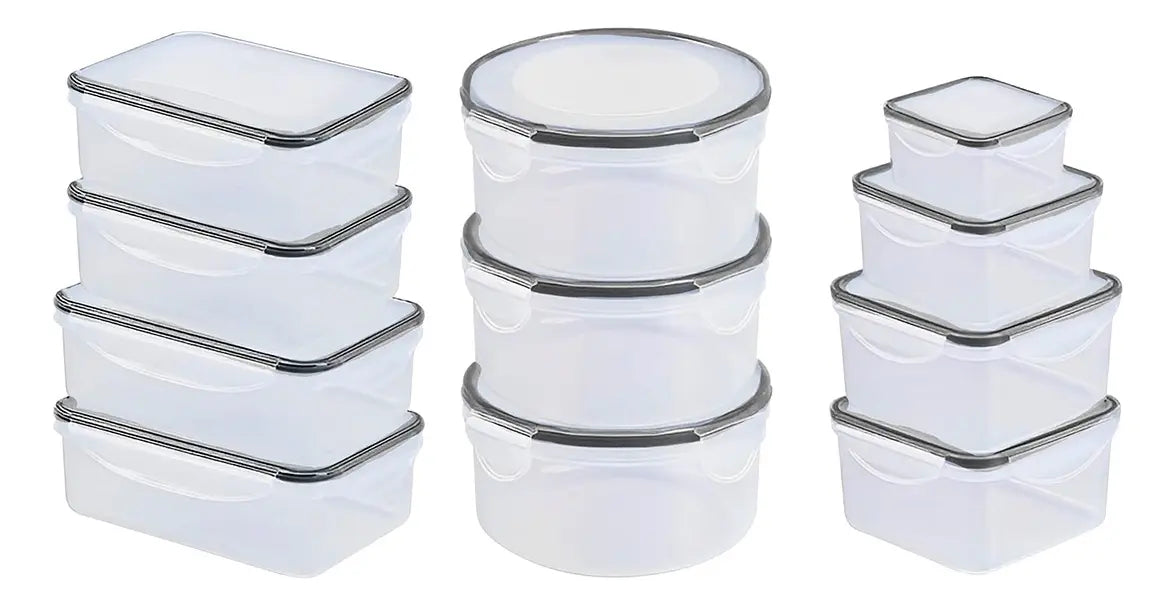 Recipientes 24 Pz Herméticos De Almacenamiento De Cocina Transparente