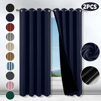 Cortina Blackout Para Ventana (Medida total de ambas cortinas 214 x 160 cm)