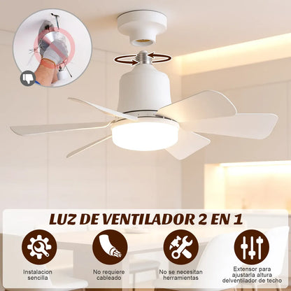 Ventilador de techo con lampara y control Remoto