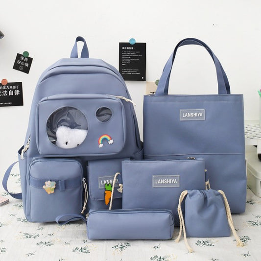 Conjunto mochila set de 5 piezas escolares