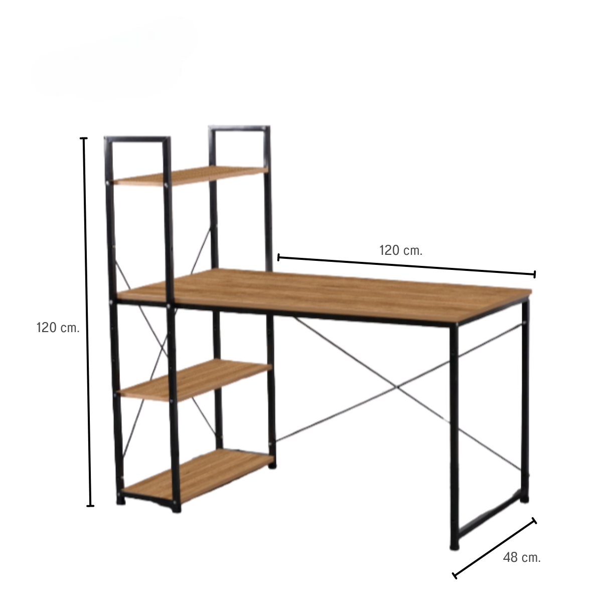 Escritorio Minimalista Moderno Conlibrero Ejecutivo-melamina