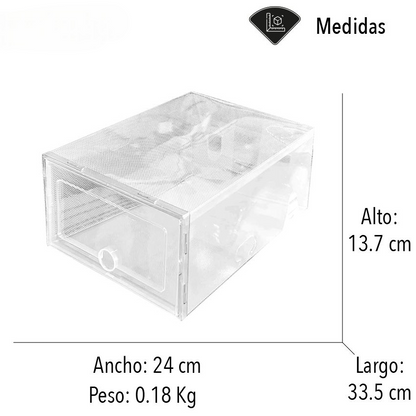 12 Cajas Organizadoras De Zapatos Transparente