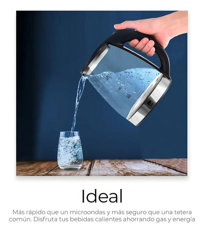 Tetera Eléctrica Con Jarra De Vidrio 2 Lt Acero Inoxidable