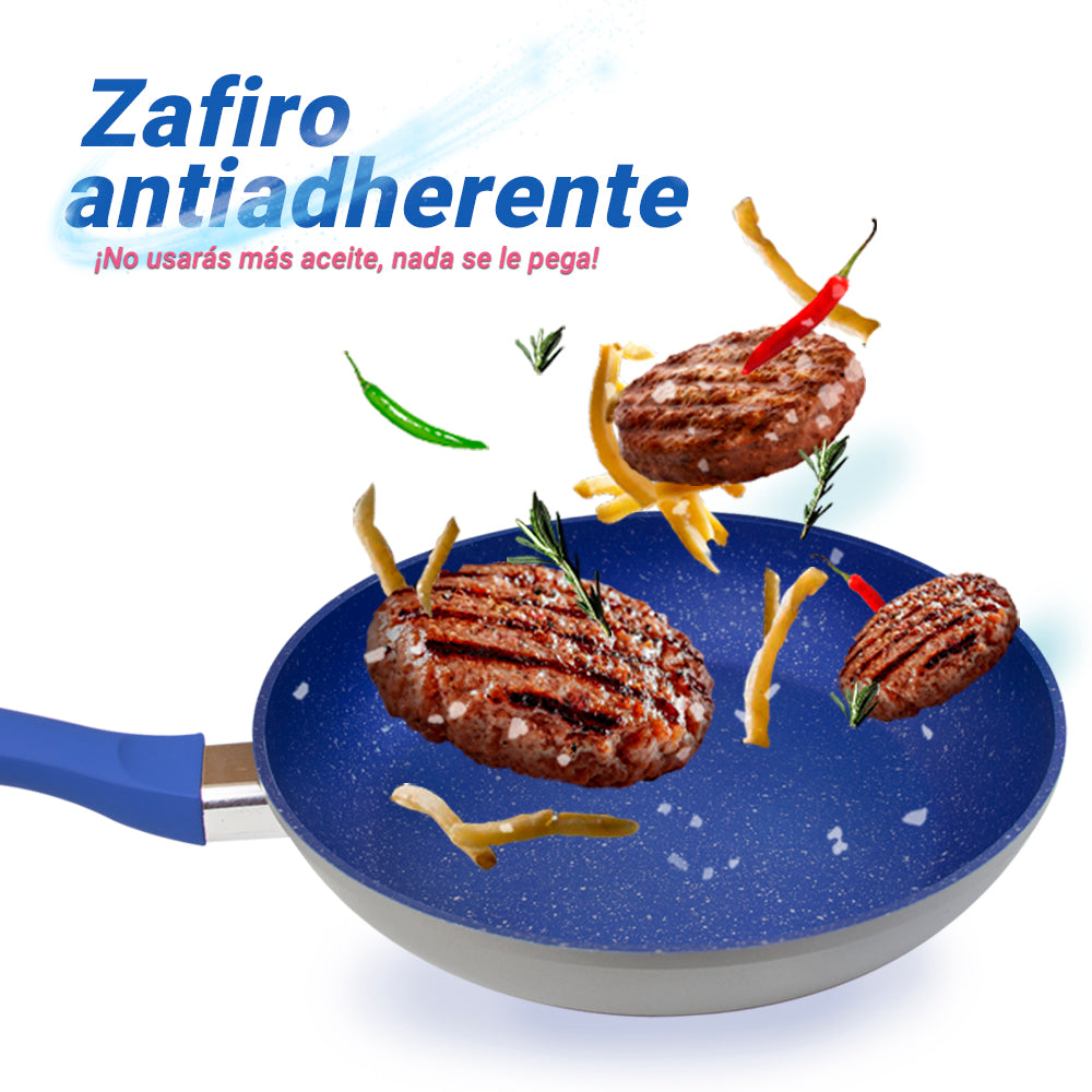 Juego Sartenes de Zafiro antiadherente - Batería de cocina